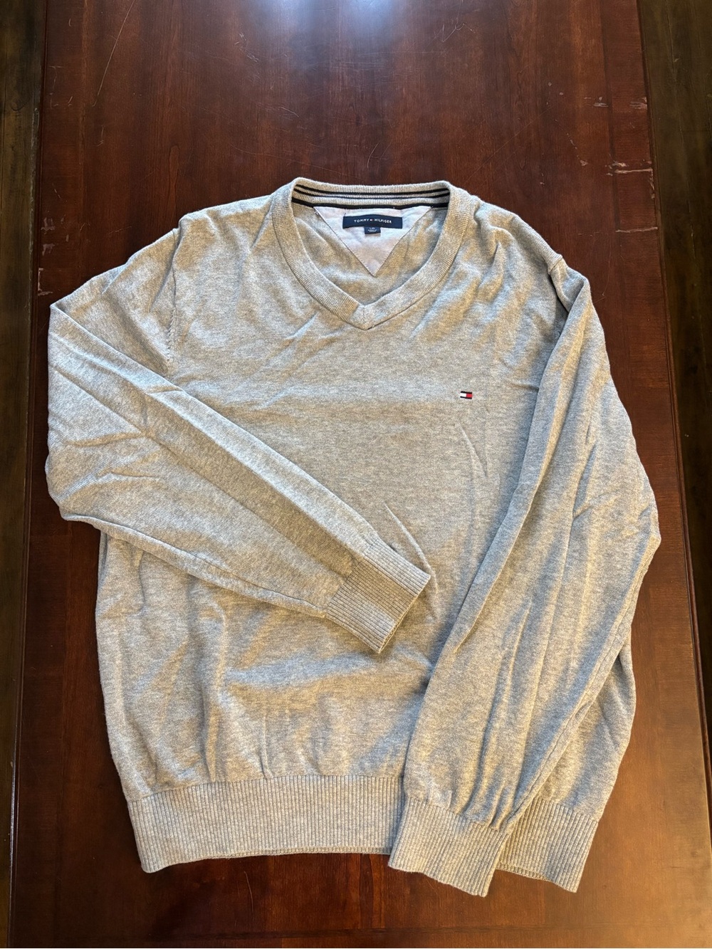 Tommy Hilfiger Men's Heather Gray V-Neck Sweater